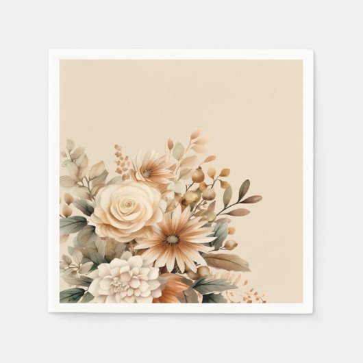 Serviette En Papier Fleur Boho (Devant)