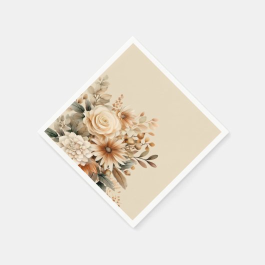 Serviette En Papier Fleur Boho (Coin)