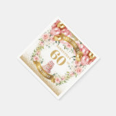 Serviette En Papier Fleur Boho 60e Anniversaire Radiant (Coin)