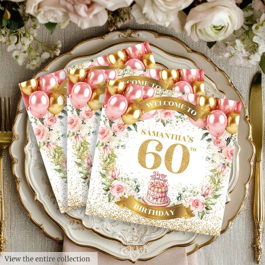 Serviette En Papier Fleur Boho 60e Anniversaire Radiant
