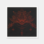 Serviette En Papier Fleur Boho Henna Lotus (Devant)