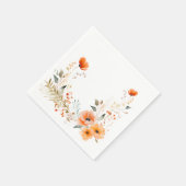 Serviette En Papier Fleur botanique romantique aquarelle (Coin)