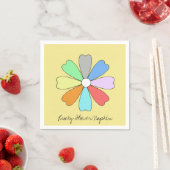 Serviette en papier fleur chanceuse funky et migno (En situation)