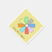 Serviette en papier fleur chanceuse funky et migno (Coin)