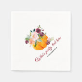 Serviette En Papier fleur, citrouille, automne Cocktail Papier à cockt (Devant)