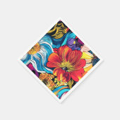 Serviette En Papier Fleur Colorée (Coin)