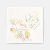 Serviette En Papier Fleur confetti moderne nom date mariage serviettes (Devant)
