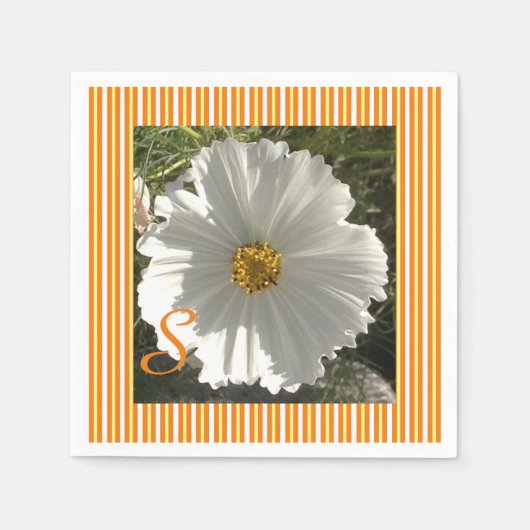 Serviette En Papier Fleur Cosmos Blanc (Devant)