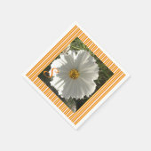 Serviette En Papier Fleur Cosmos Blanc (Coin)