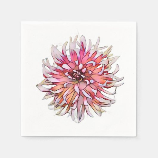 SERVIETTE EN PAPIER FLEUR DAHLIA (Devant)