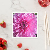 Serviette En Papier Fleur Dahlia Rose violet (En situation)