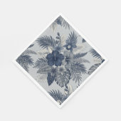 Serviette En Papier Fleur d'Aloha Bloom Bleu & Gris (Coin)