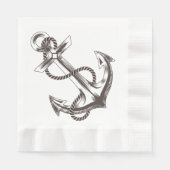 Serviette En Papier Fleur d'Ancre florale marine / Mariage (Devant)