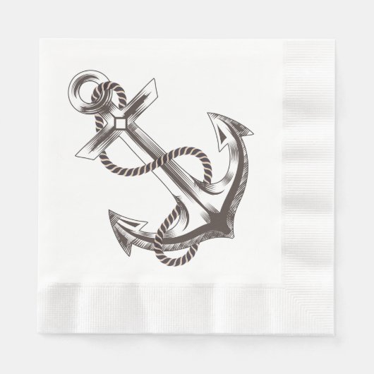 Serviette En Papier Fleur d'Ancre florale marine / Mariage (Devant)