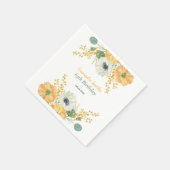 Serviette En Papier Fleur d'anémone de printemps orange et blanc (Coin)
