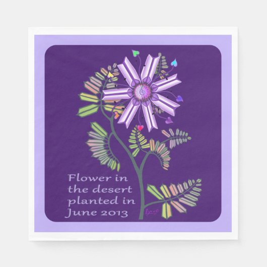 Serviette En Papier Fleur dans les serviettes du désert (Devant)