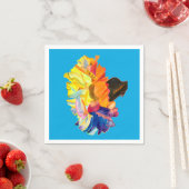 Serviette En Papier Fleur d'aquarelle couleur carnation (En situation)