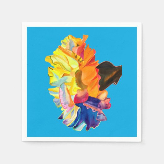 Serviette En Papier Fleur d'aquarelle couleur carnation (Devant)