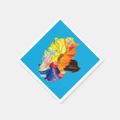 Serviette En Papier Fleur d'aquarelle couleur carnation (Coin)