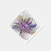 Serviette En Papier Fleur d'art Abstrait, énergique et coloré (Coin)