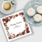 Serviette En Papier Fleur d'automne blanc Mauve de Bourgogne 50e anniv