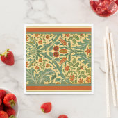 Serviette En Papier Fleur d'automne, célèbre William Morris motif, (En situation)