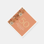 Serviette En Papier Fleur d'automne de la femme surprise 50e anniversa (Coin)