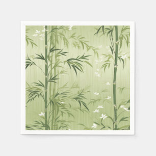 Serviette En Papier Fleur de bambou sereine asiatique  (1)