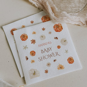 Serviette En Papier Fleur de bébé automne neutre citrouille