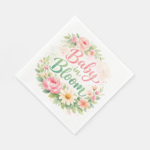 Serviette En Papier Fleur de bébé Fille Baby Shower Florale
