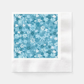 Serviette En Papier Fleur de Brise Océanique Turquoise Botanique