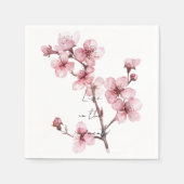 Serviette En Papier Fleur de cerise rose blanche (Devant)