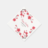 Serviette En Papier Fleur de cerise rouge sucrée Sakura Fleur Annivers (Coin)