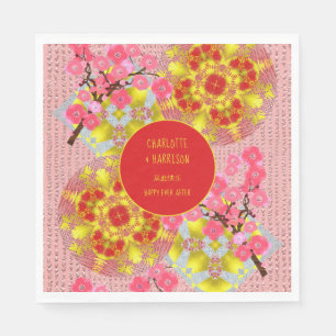 Serviette En Papier Fleur de cerisier chinoise orientale personnalisée