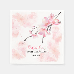 Serviette En Papier Fleur de cerisier rose Fleur Anniversaire