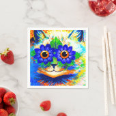 Serviette En Papier Fleur de chat (En situation)