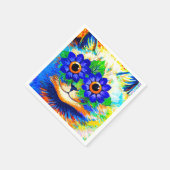 Serviette En Papier Fleur de chat (Coin)