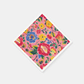 Serviette En Papier Fleur de Chinoiserie Rose Clair (Coin)