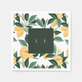 Serviette En Papier Fleur de citron Arbre Floral Élégant Mariage blanc (Devant)
