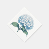 Serviette En Papier Fleur de cocktail d'hydrangea bleu élégant (Coin)