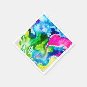 Serviette En Papier Fleur de cyclamen rose Aquarelle abstraite (Coin)