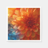 Serviette en papier Fleur de Dahlia Rouge Vibrant (Devant)