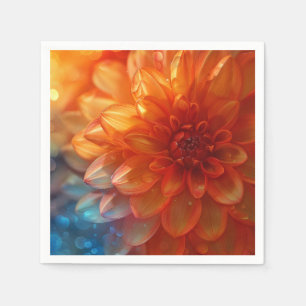 Serviette en papier Fleur de Dahlia Rouge Vibrant