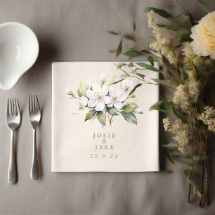 Serviette En Papier Fleur de fleur de pommier blanc napkin de mariage
