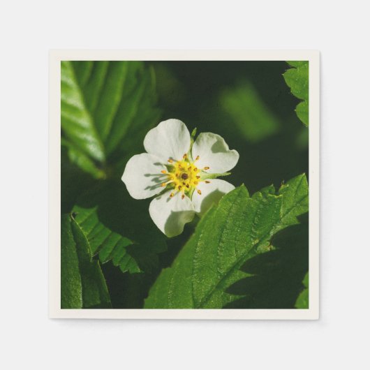 Serviette En Papier Fleur de fraises sauvages (Devant)