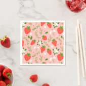Serviette En Papier Fleur de Fraisier (En situation)