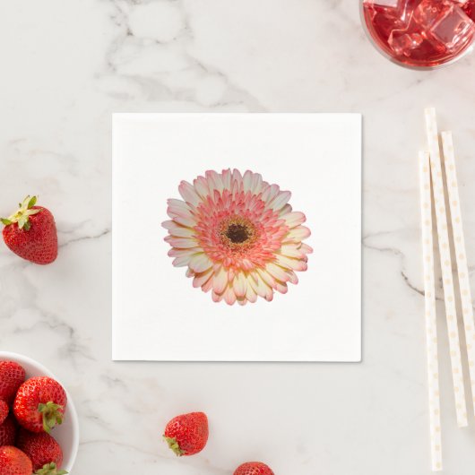 Serviette En Papier Fleur de germe rose simple (En situation)
