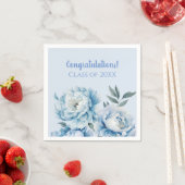 Serviette En Papier Fleur de graduation bleu clair  (En situation)