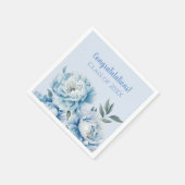Serviette En Papier Fleur de graduation bleu clair  (Coin)