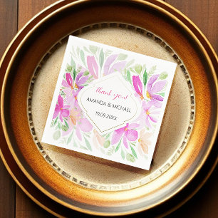Serviette En Papier Fleur de lilas bohème aquarelle campagne moderne